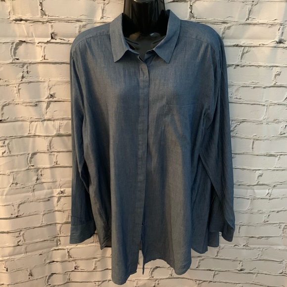 Ann Taylor Tops - Ann Taylor Shirt Chambray LS Sz XL Collar